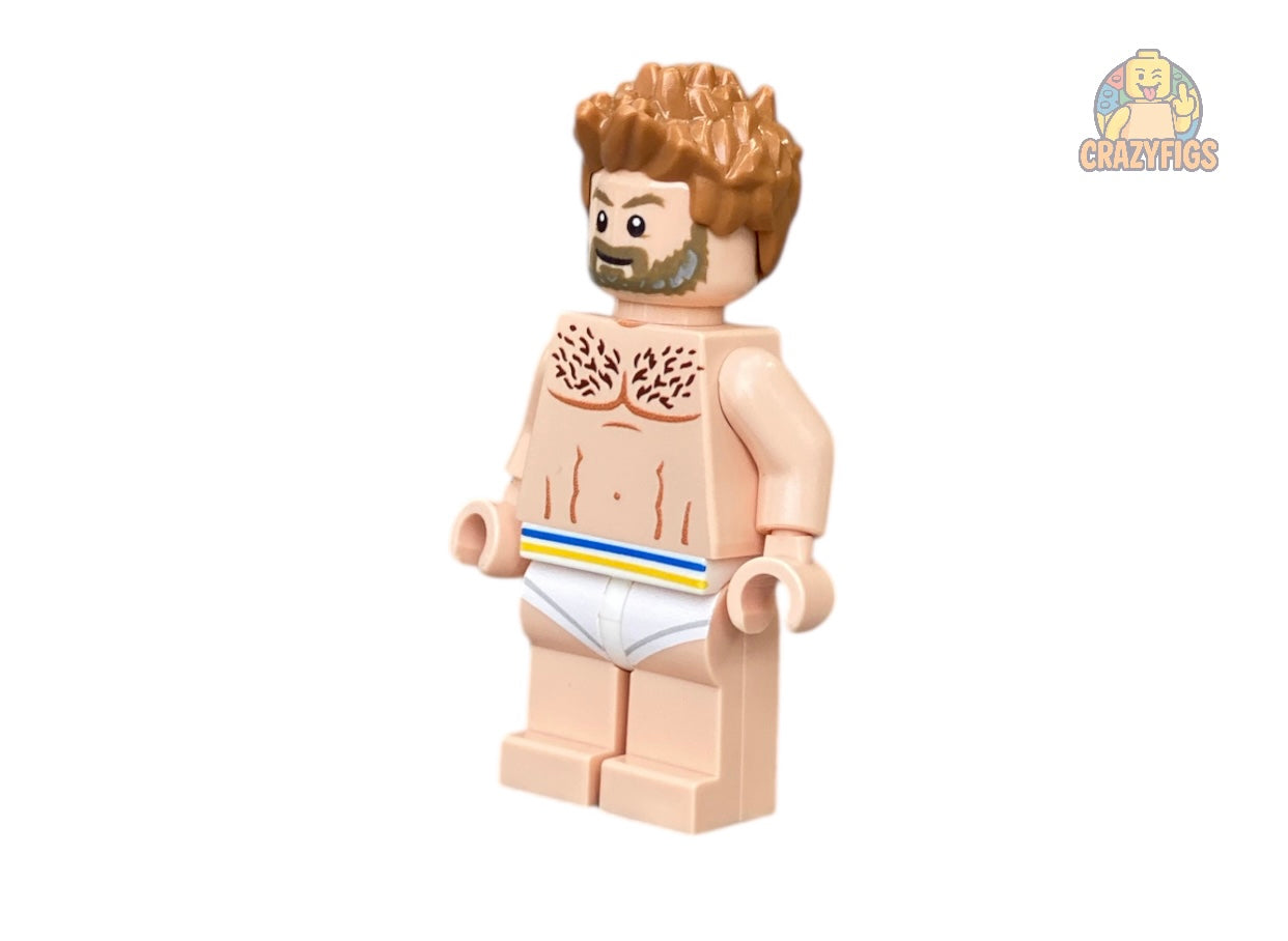 Nackte männliche Bausteinfigur in Boxershorts