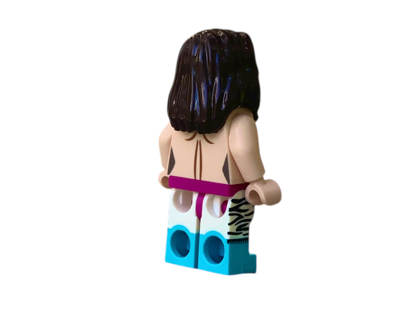 Nackte Bausteinfigur mit Brüsten & Zebraleggins