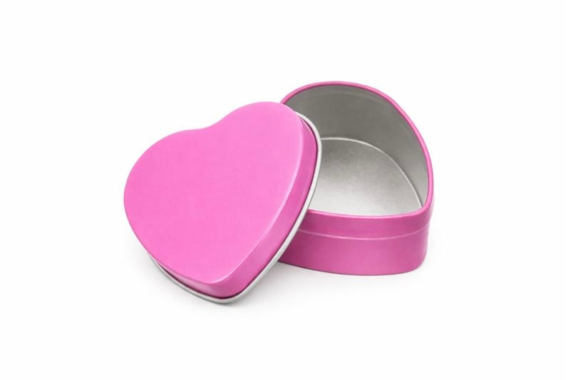 Rosa Metall Herzdose