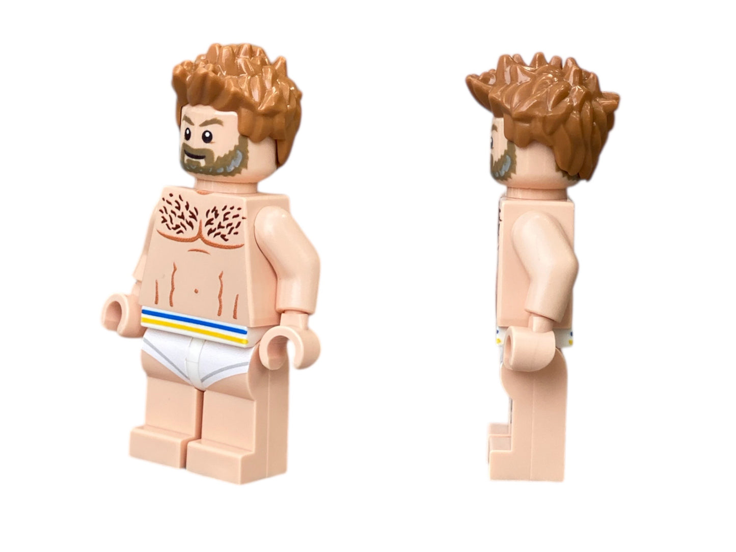Nackte männliche Bausteinfigur in Boxershorts