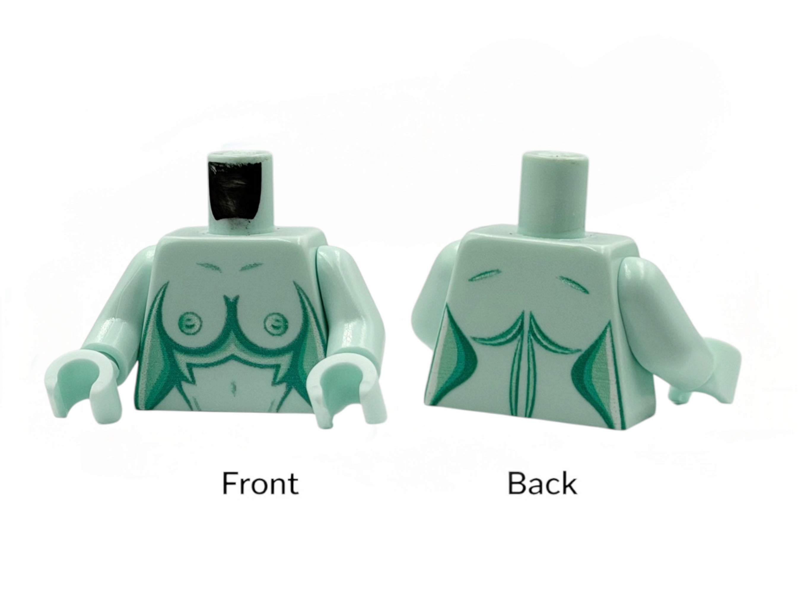 Nackter Baustein Torso mit Brüsten - light aqua