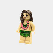 Hula Tänzerin Hawaii Stil Bausteinfigur - brick yellow
