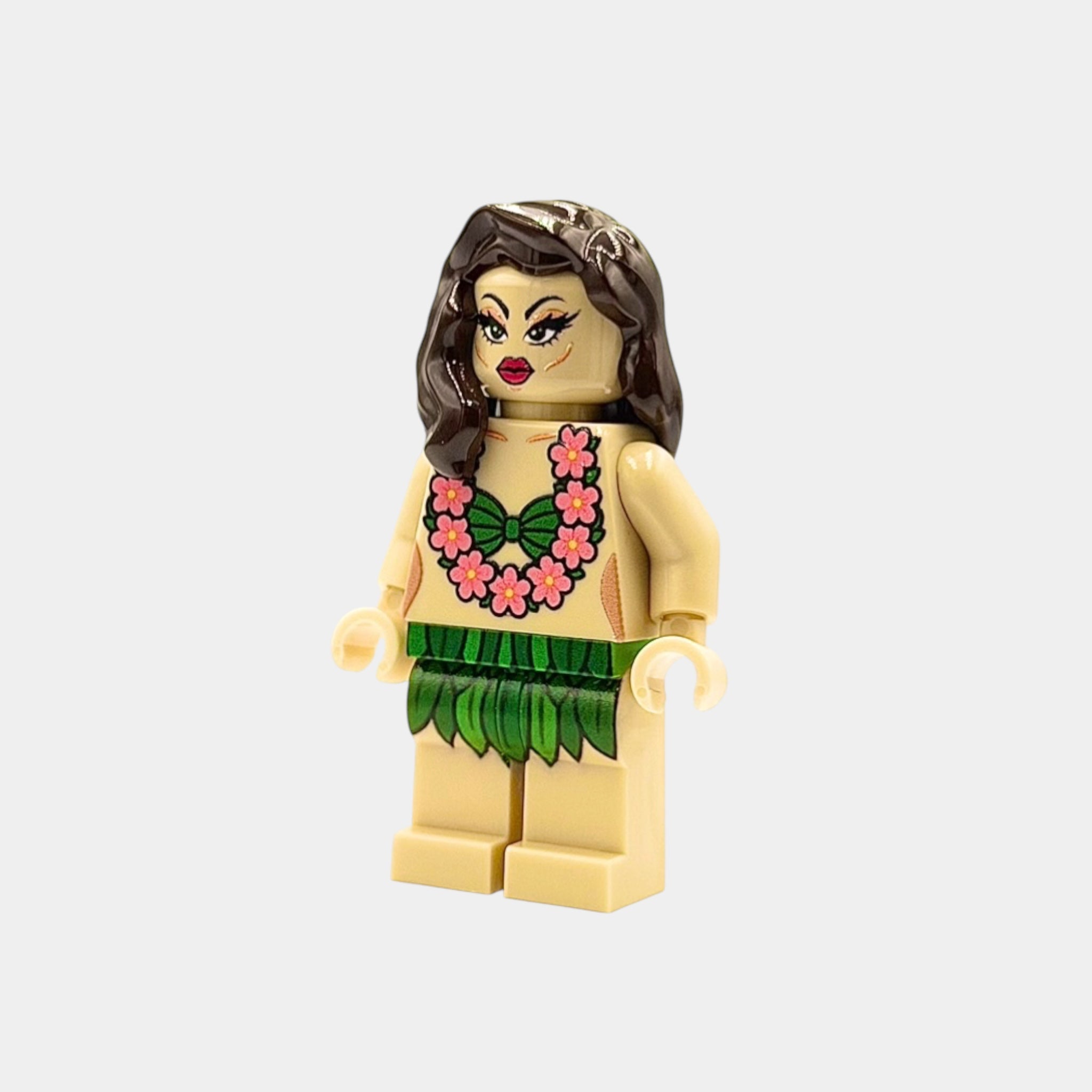 Hula Tänzerin Hawaii Stil Bausteinfigur - brick yellow