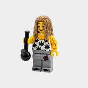 Hippie Bausteinfigur mit zufälliger Pfeife