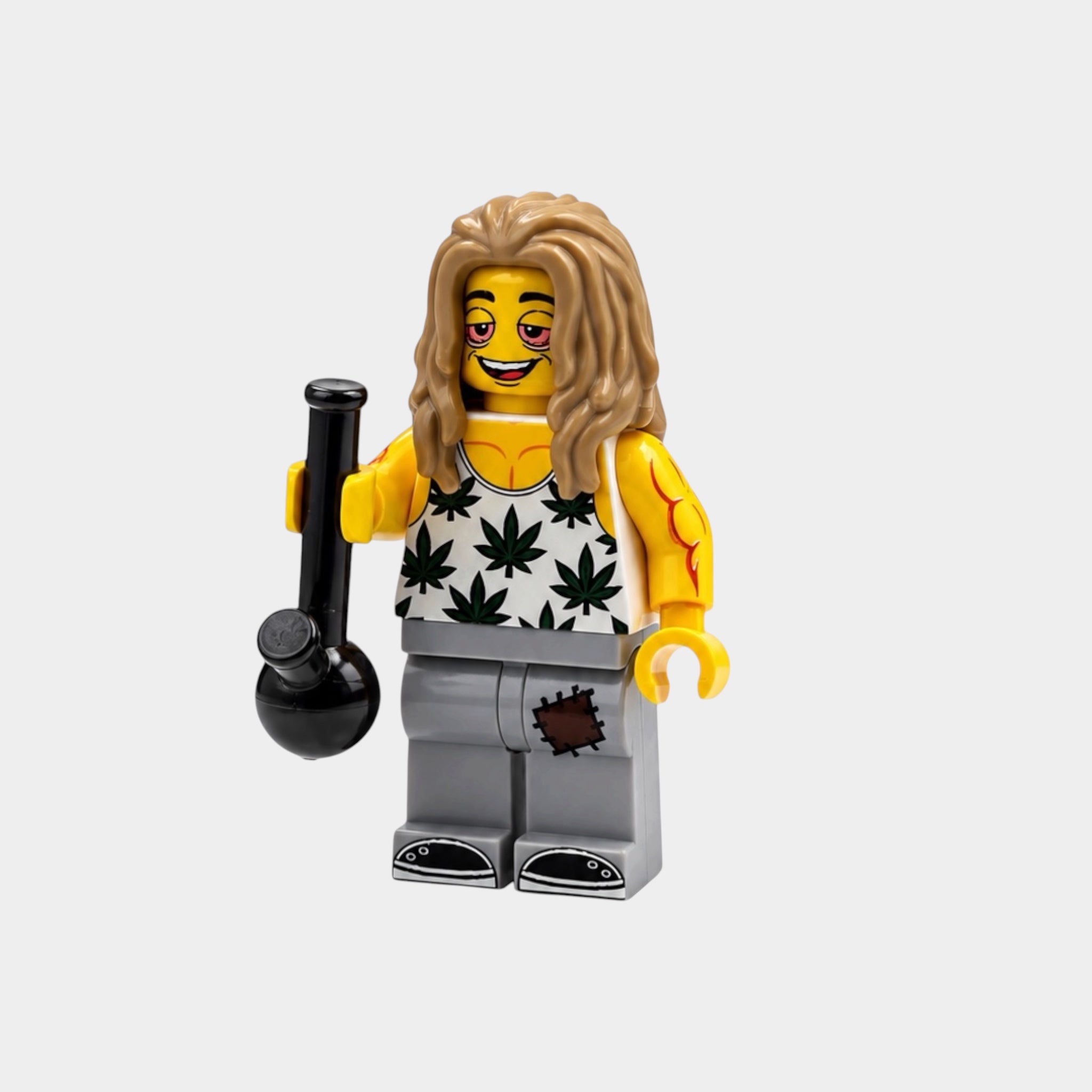 Hippie Bausteinfigur mit zufälliger Pfeife