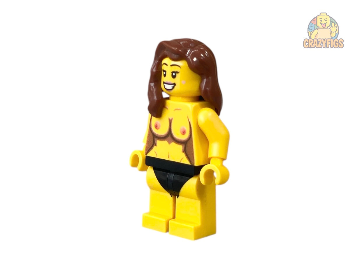Nackte Bausteinfigur mit Brüsten