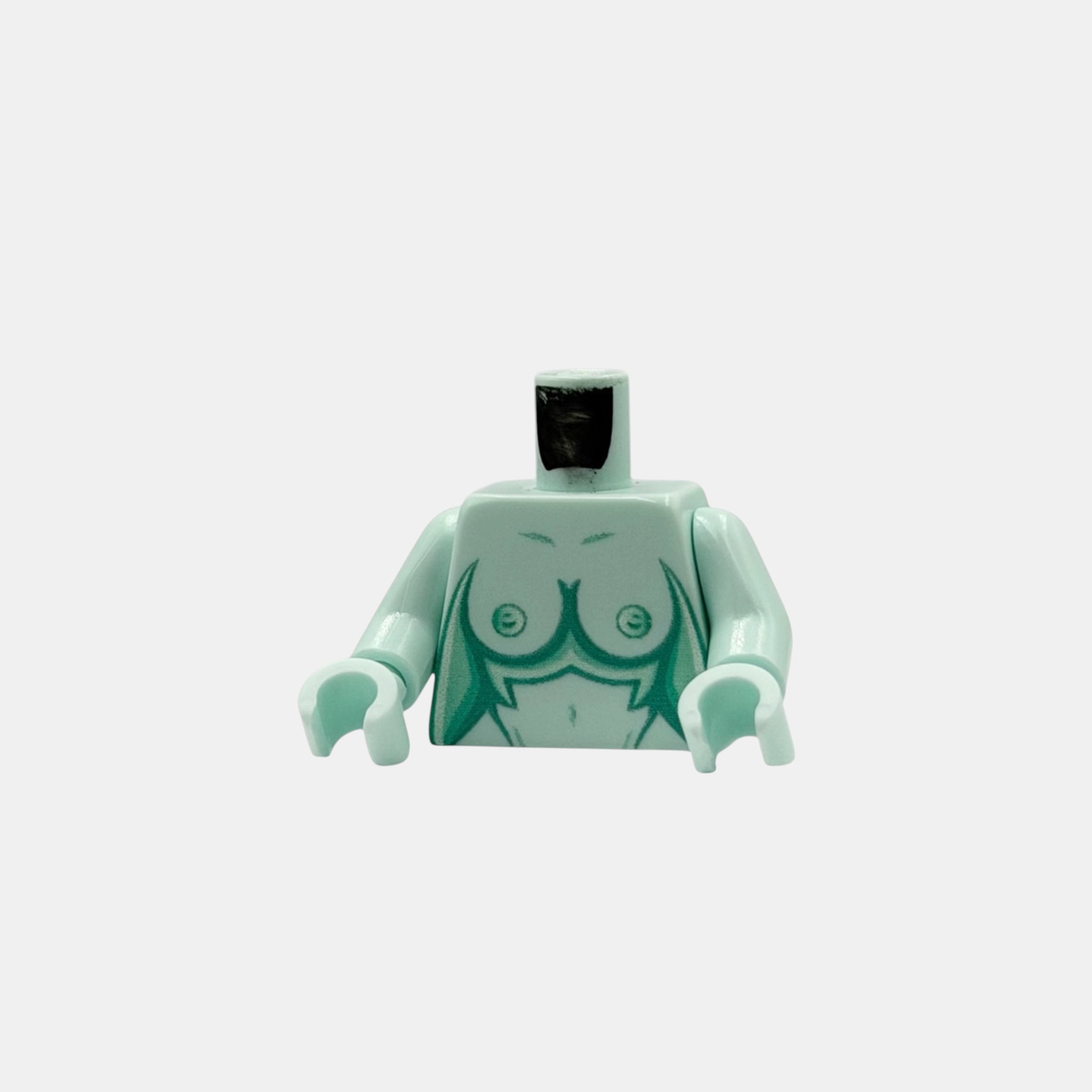 Nackter Baustein Torso mit Brüsten - light aqua
