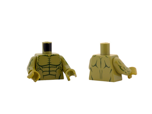 Muskulöser Baustein Torso mit Sixpack olive