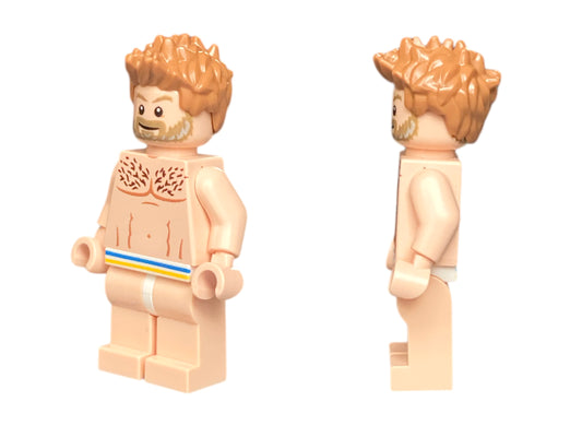 Nackte männliche Bausteinfigur in Boxershorts