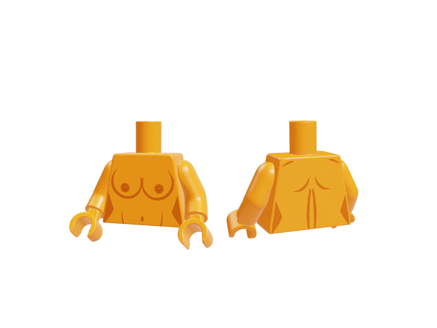 Nackter LEGO Torso mit Brüsten orange - B-Ware