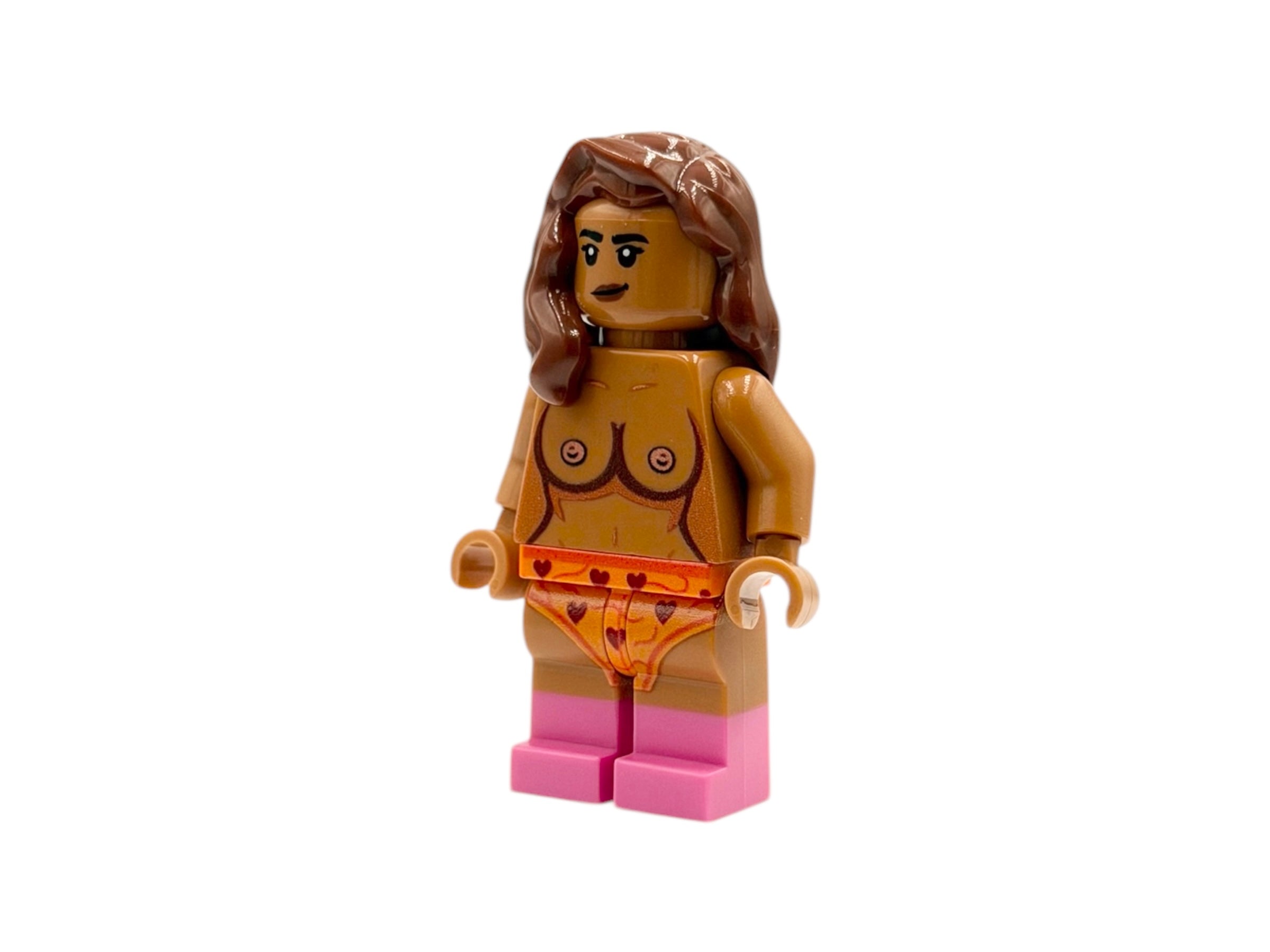 Nackte Bausteinfigur mit Brüsten - medium nougat