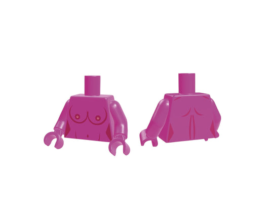 Nackter Baustein Torso mit Brüsten dark pink