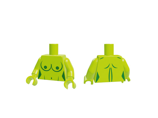 Nackter Baustein Torso mit Brüsten lime