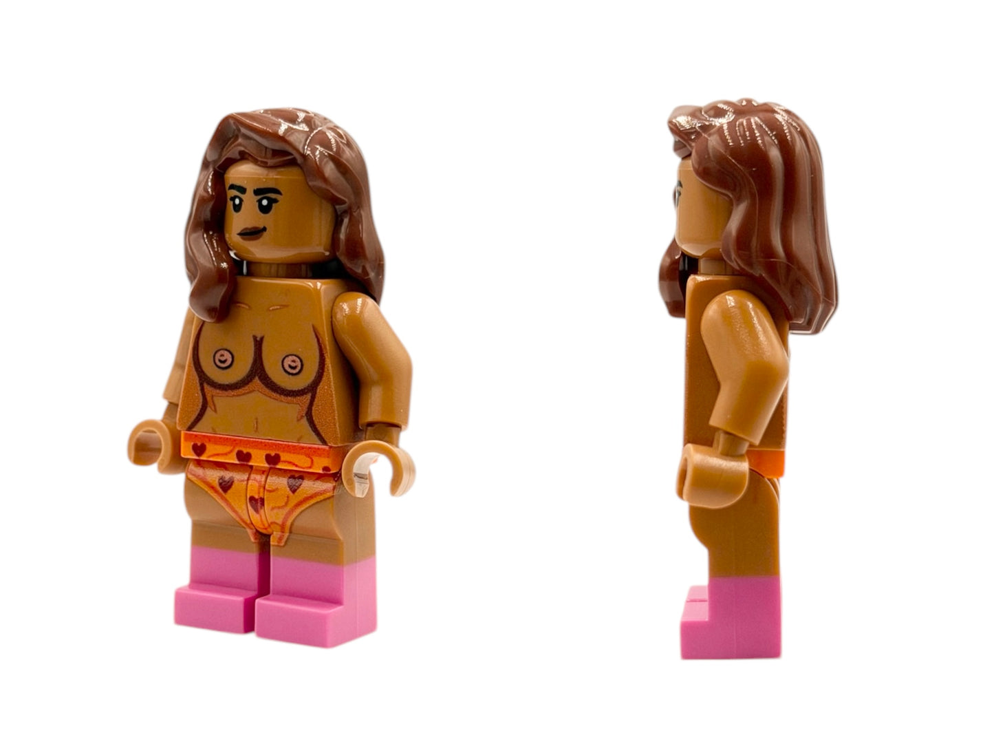 Nackte Bausteinfigur mit Brüsten - medium nougat