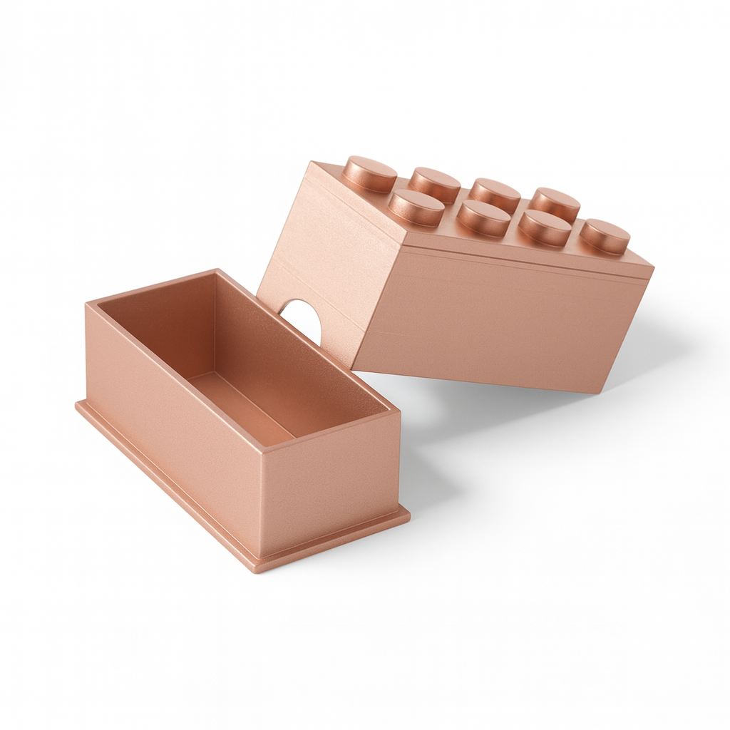 Aufbewahrungsdose im Klemmbaustein-Design