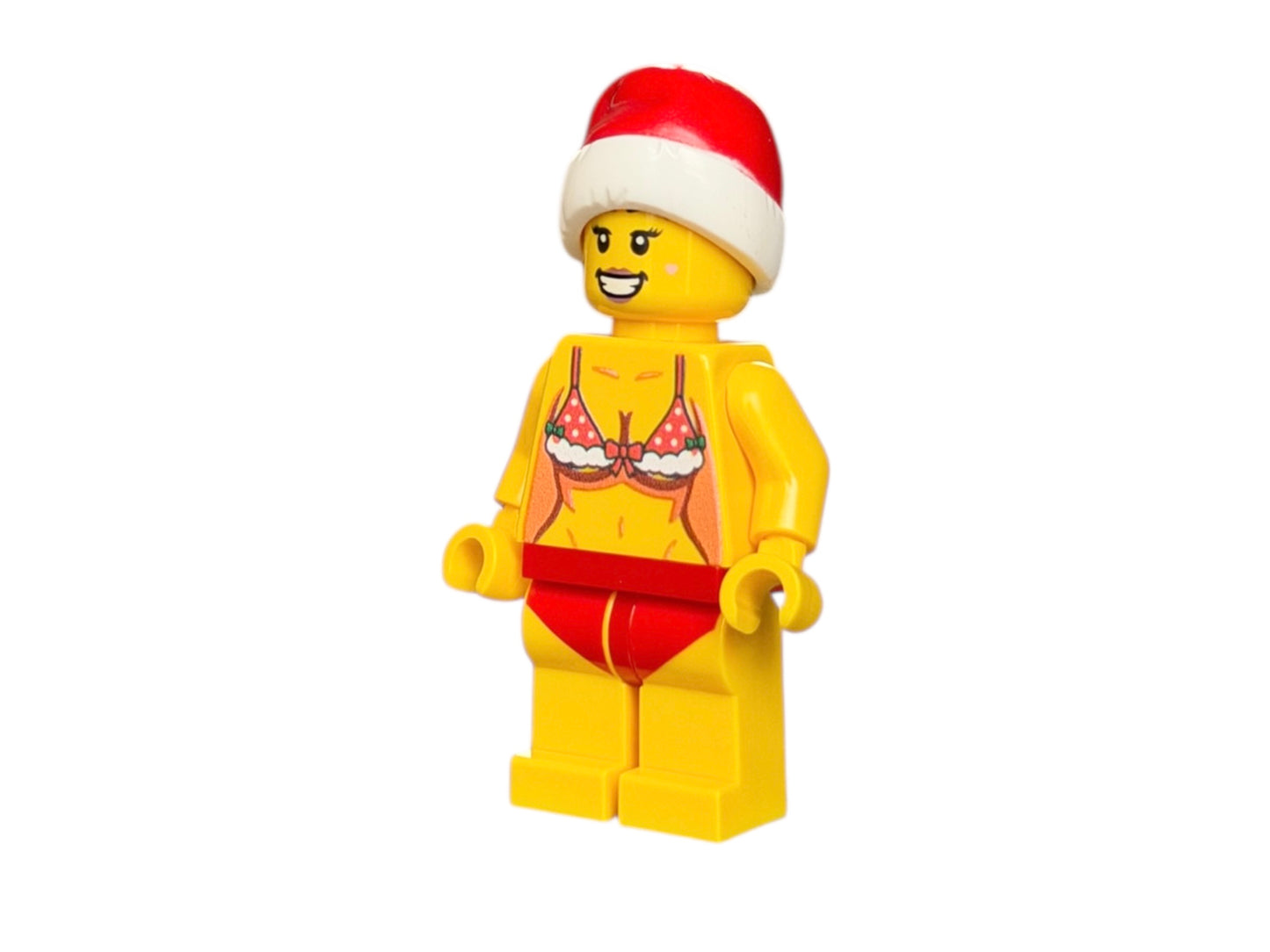 Sexy Bausteinfigur in Weihnachtsbikini
