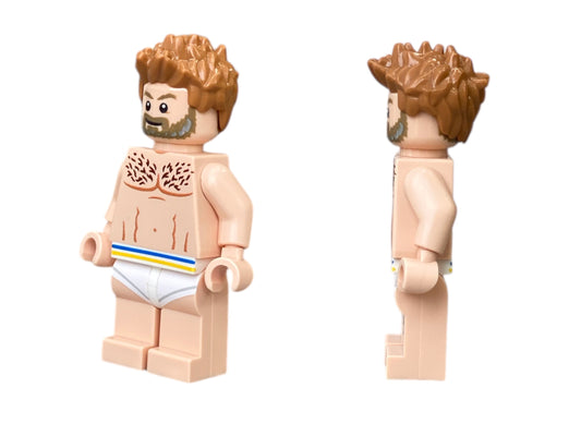 Nackte männliche Bausteinfigur in Boxershorts