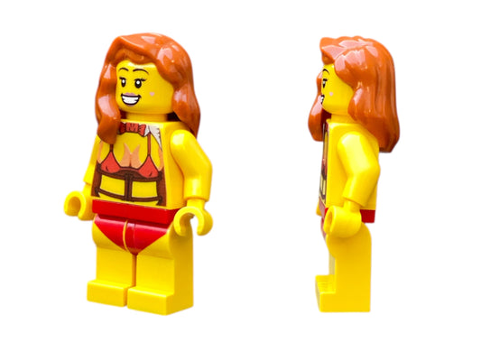 Sexy Bausteinfigur in rotem Dessous