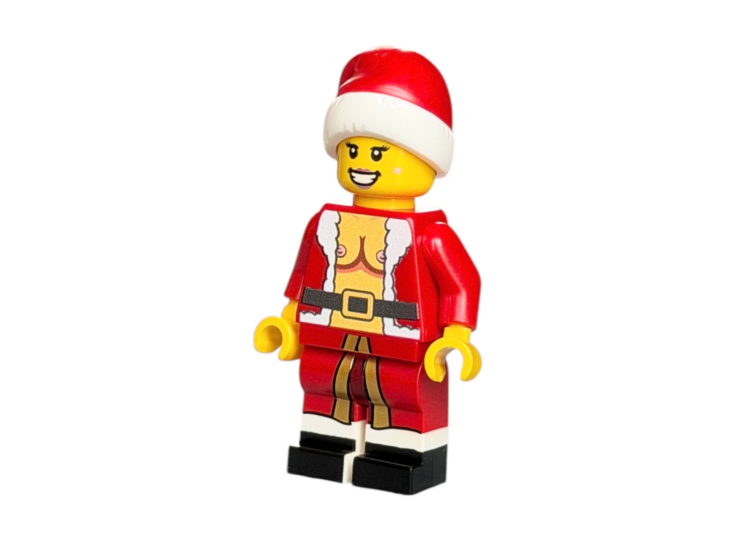 Sexy Weihnachtsfrau Bausteinfigur - gelb
