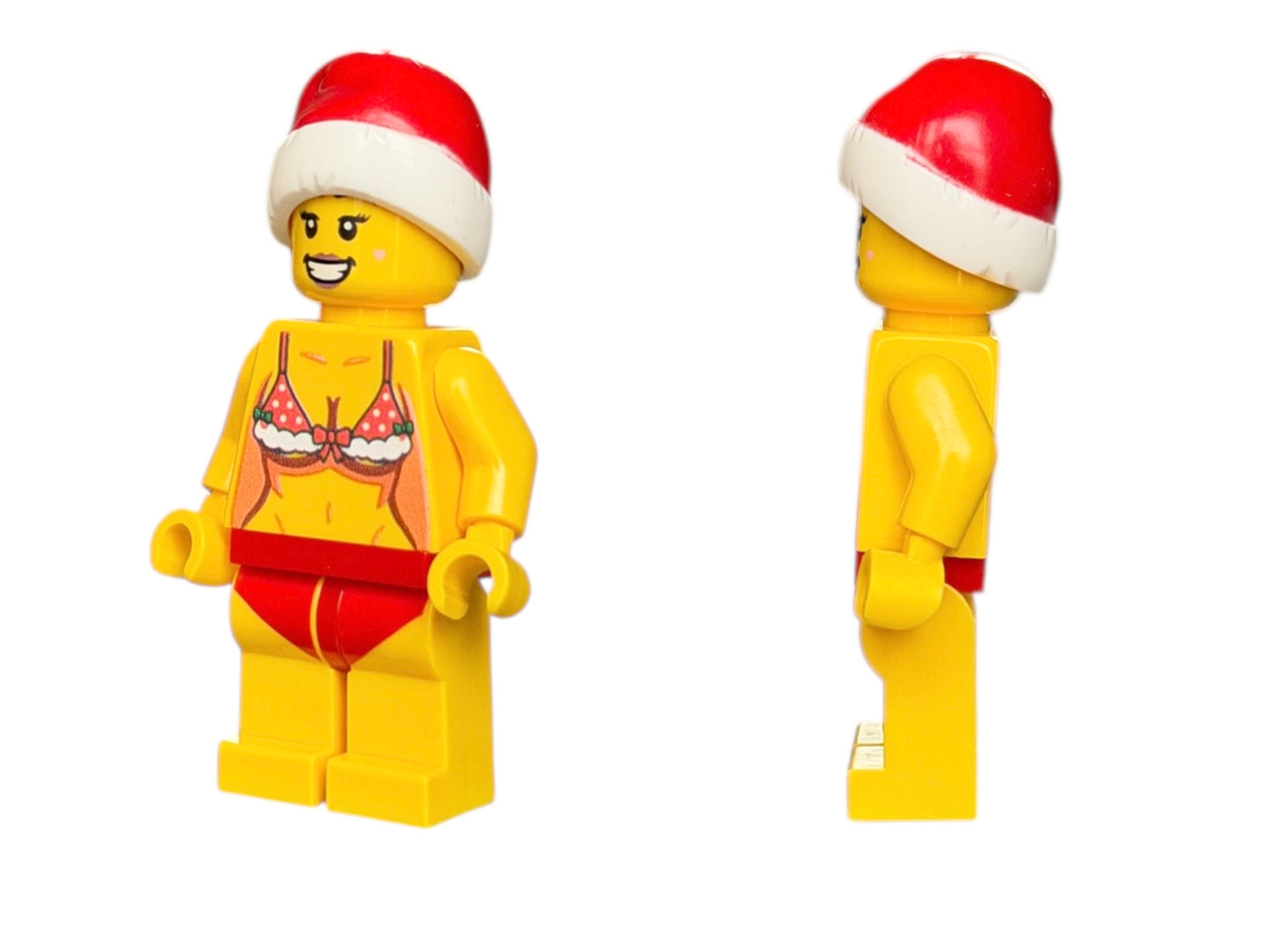 Sexy Bausteinfigur in Weihnachtsbikini