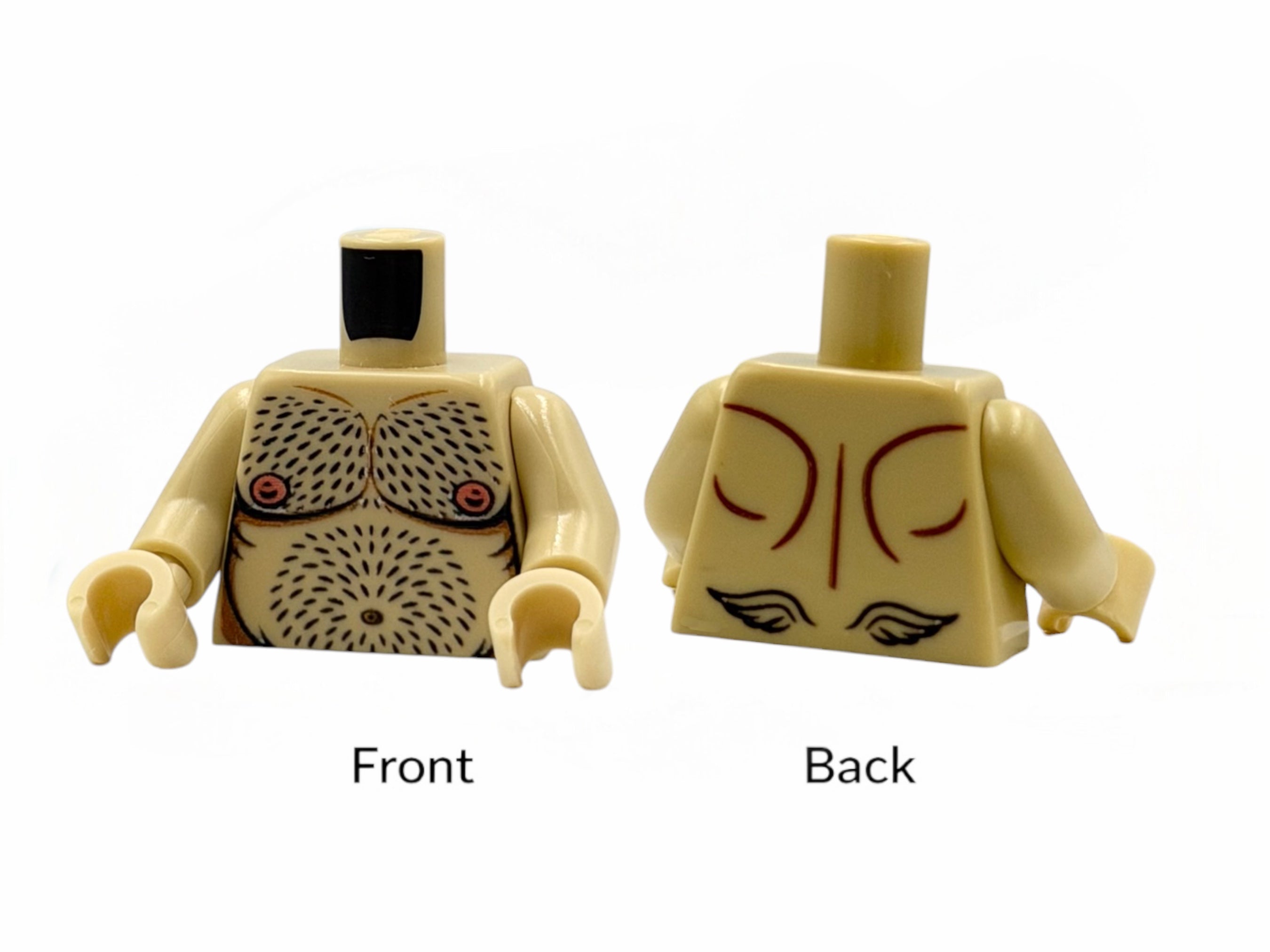 Haariger männlicher Baustein Torso - brick yellow