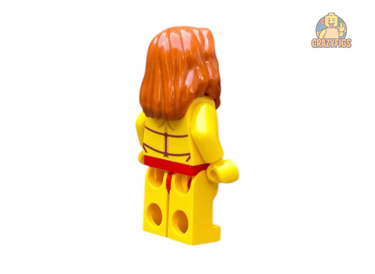 Sexy Bausteinfigur in rotem Dessous