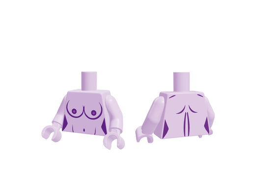 Nackter Baustein Torso mit Brüsten lavender
