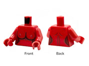 Nackter Baustein Torso mit Brüsten rot