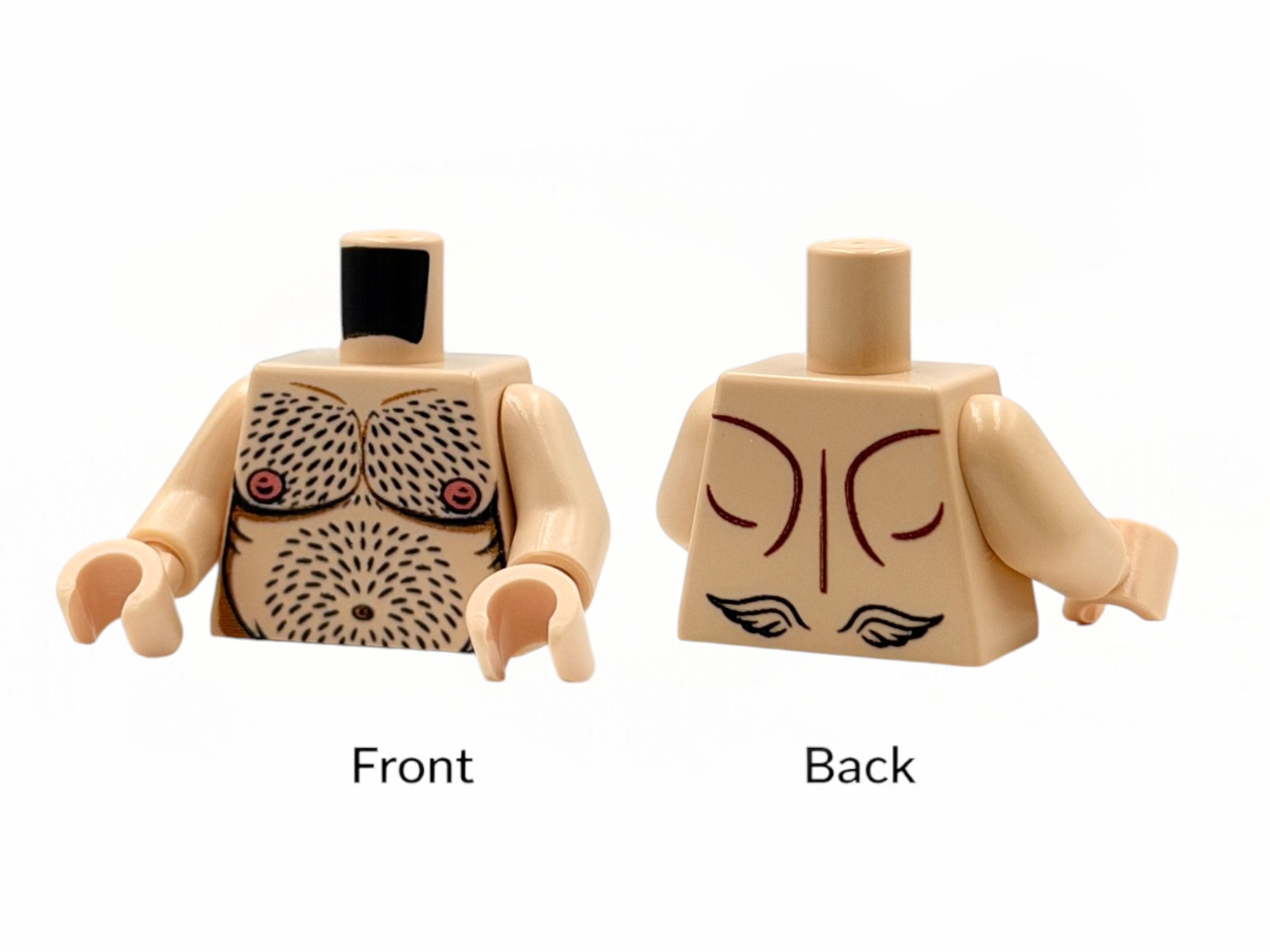Haariger männlicher Baustein Torso - light nougat