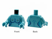 Nackter Baustein Torso mit Brüsten - medium azure