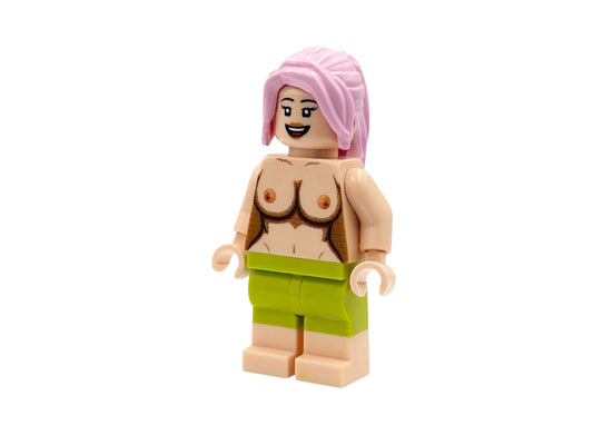 Nackte Bausteinfigur mit Brüsten - light nougat