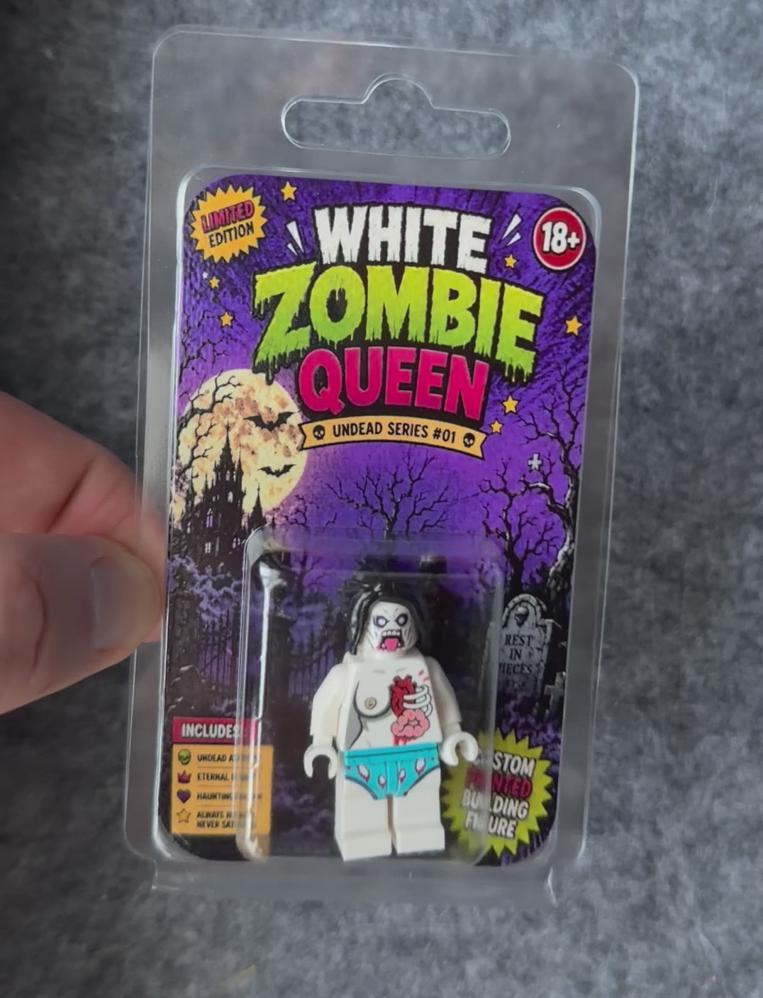 Weißer Zombie Bausteinfigur