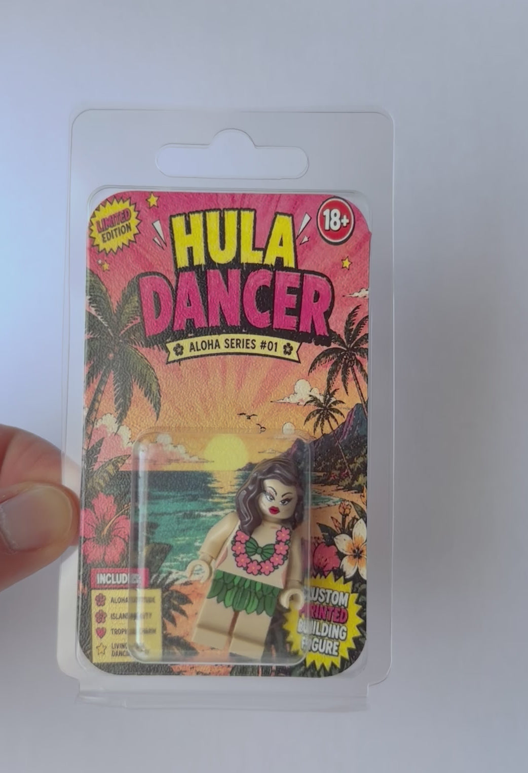 Hula Tänzerin Hawaii Stil Bausteinfigur - brick yellow